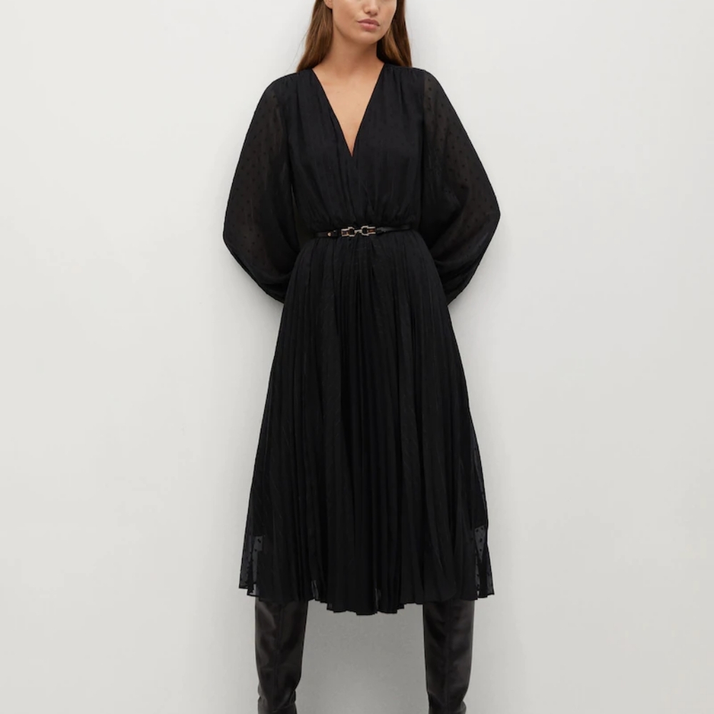 Pleated Midi Dress